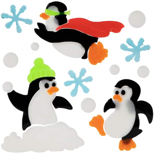 Double-Sided Christmas Gel Window Clings, 6ct.